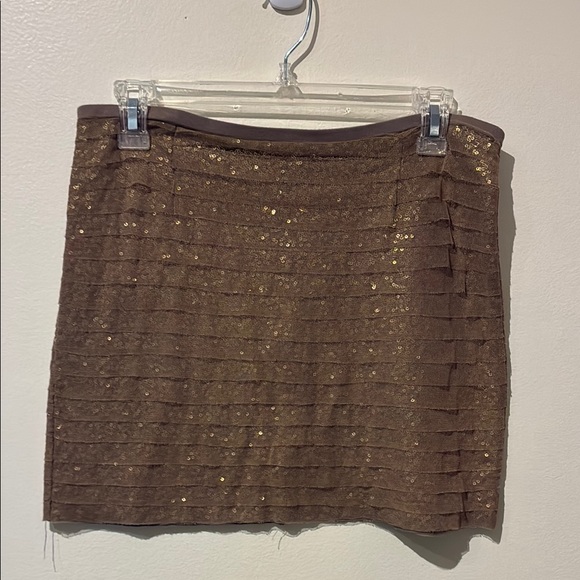 Chan Luu Bronze Sequin Mini Skirt - Picture 1 of 8